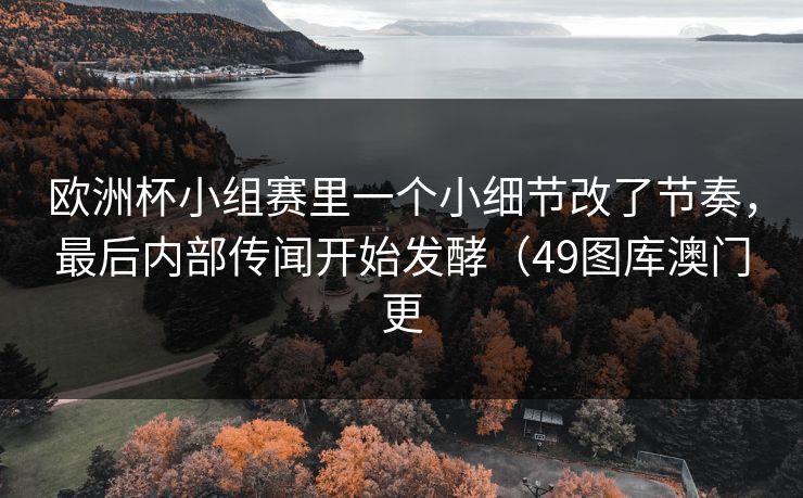 欧洲杯小组赛里一个小细节改了节奏，最后内部传闻开始发酵（49图库澳门更